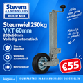 Steunwiel 250 kg – Volledig automatisch – VKT 60 mm