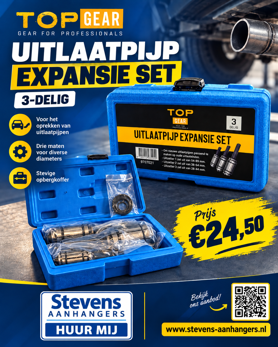 TOPGEAR Uitlaatpijp Expansie Set – 3-delig