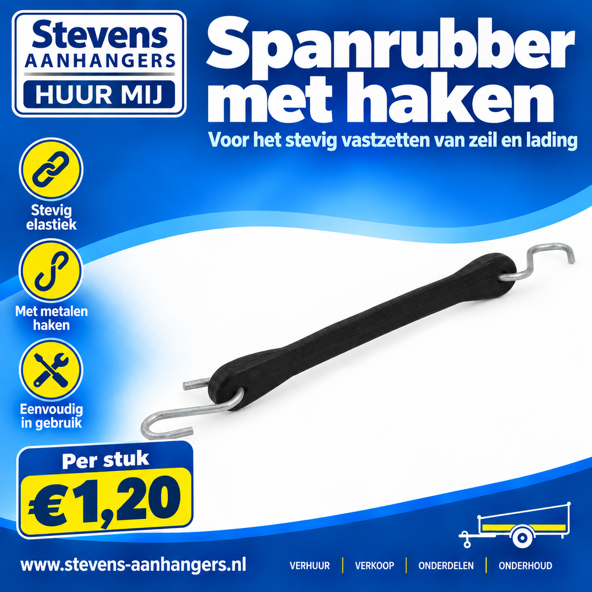spanrubber met haken