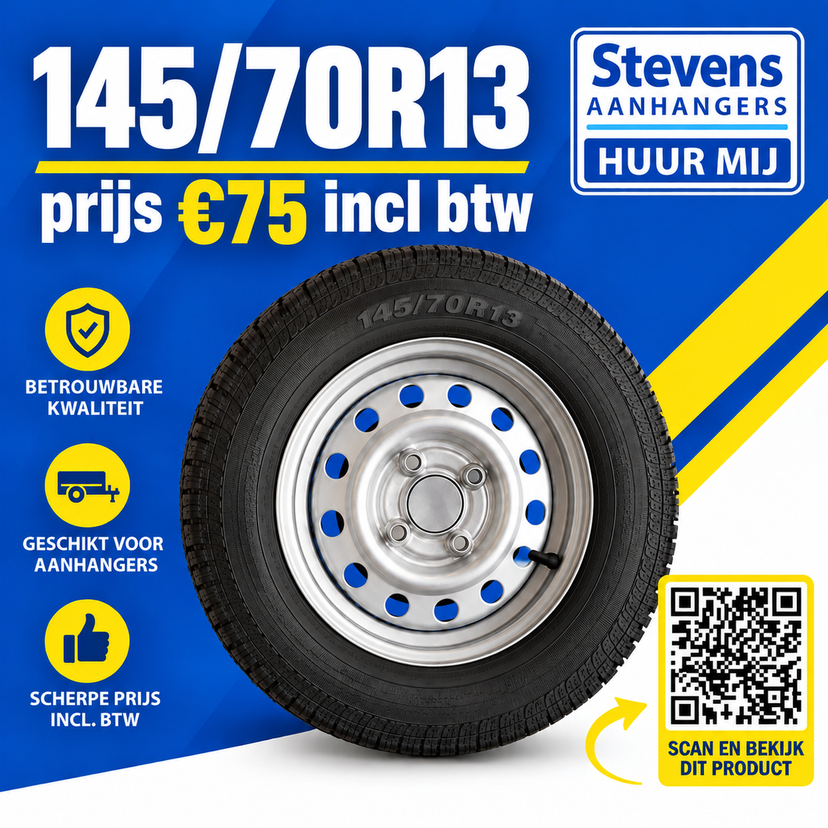 compleet wiel 145/70r13 st-4000
