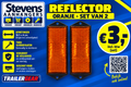 reflector rechthoek oranje schroefbaar