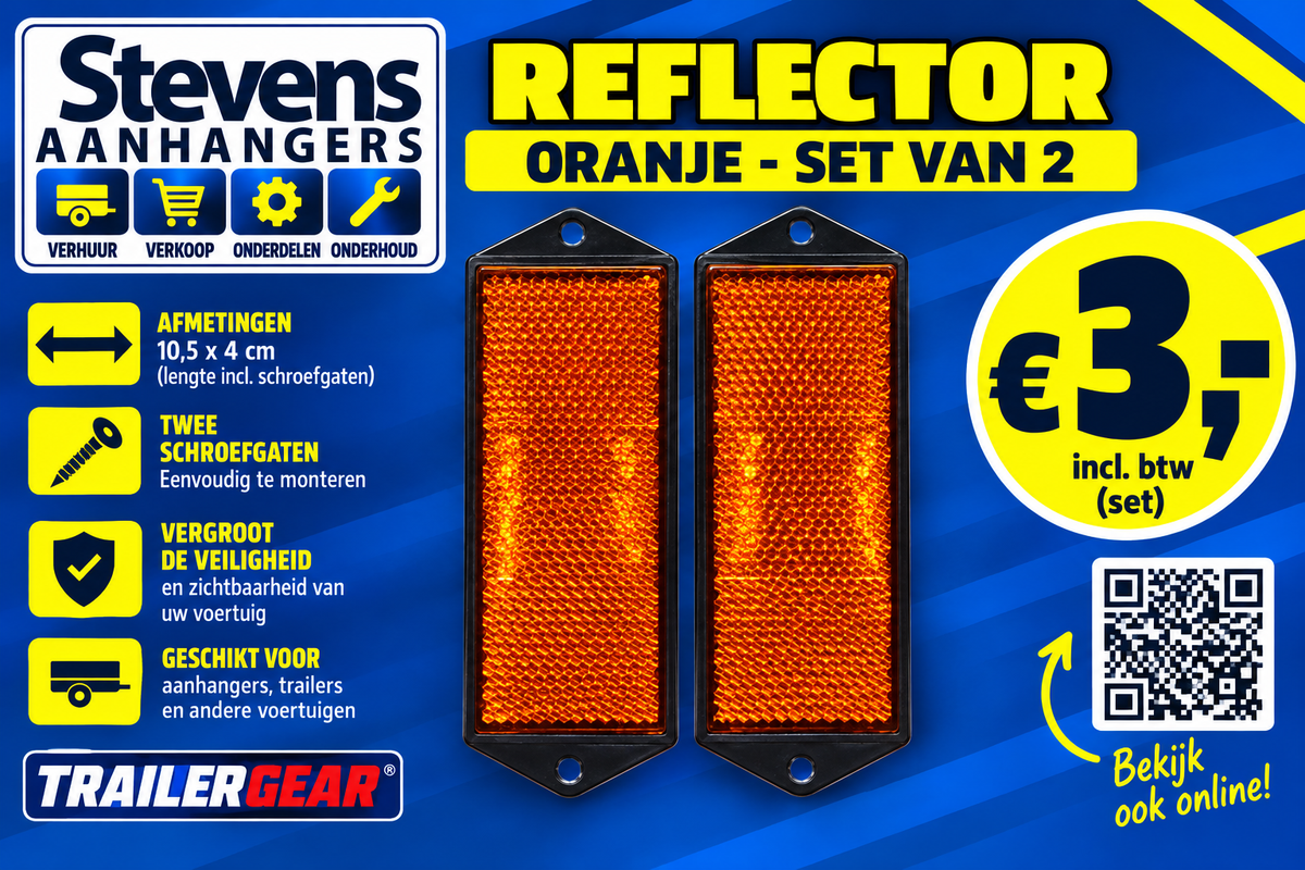 reflector rechthoek oranje schroefbaar